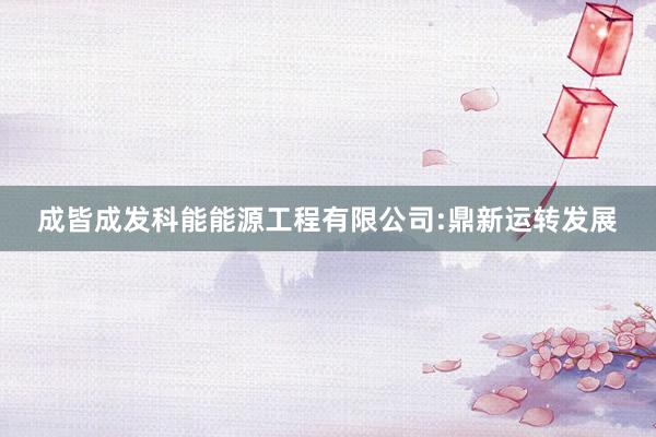 成皆成发科能能源工程有限公司:鼎新运转发展