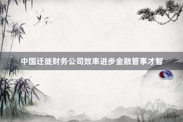 中国迁徙财务公司效率进步金融管事才智